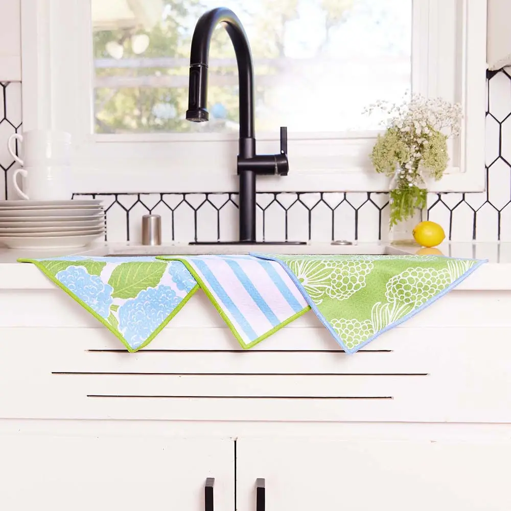Blue Hydrangea Dish Cloth Set - Image 2
