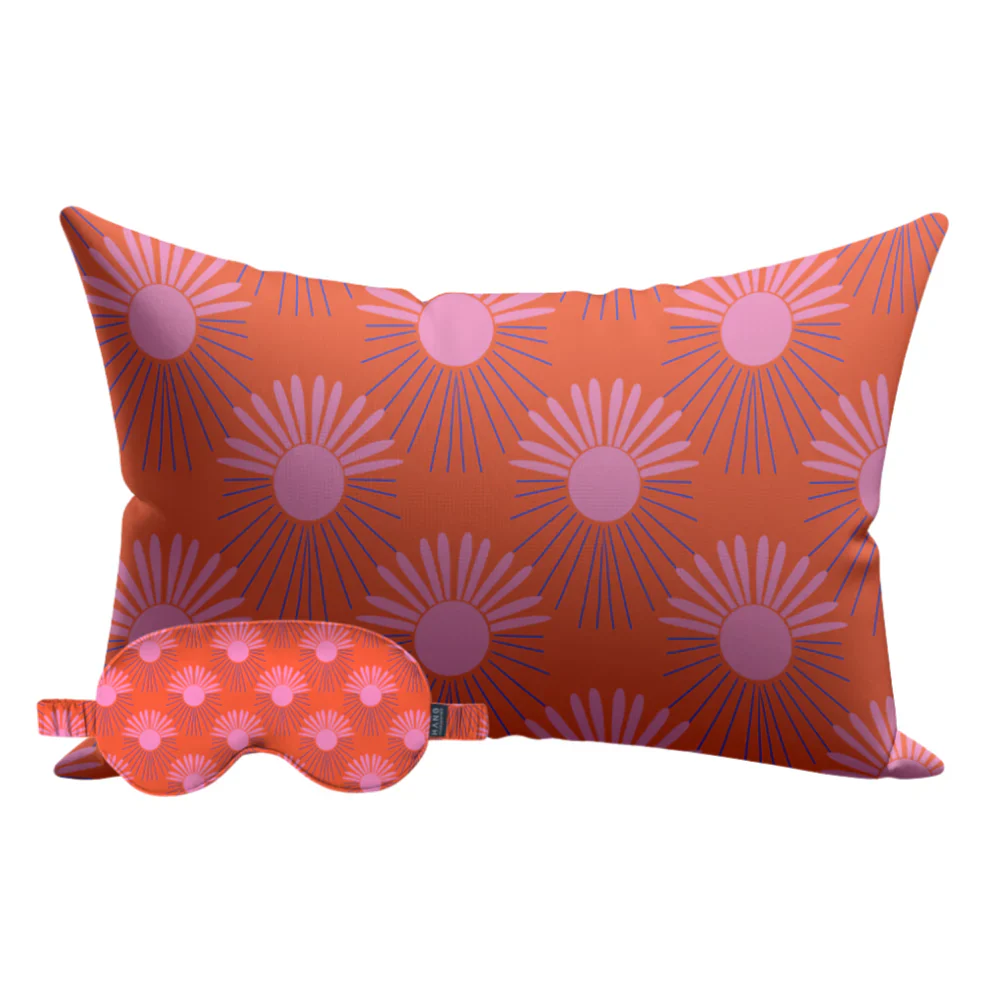 Burning Sun Eye Mask & Pillowcase Satin Set