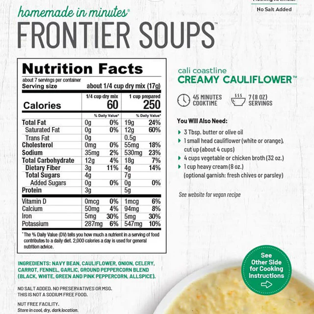 Cali Coastline Creamy Cauliflower Soup Mix - Image 3