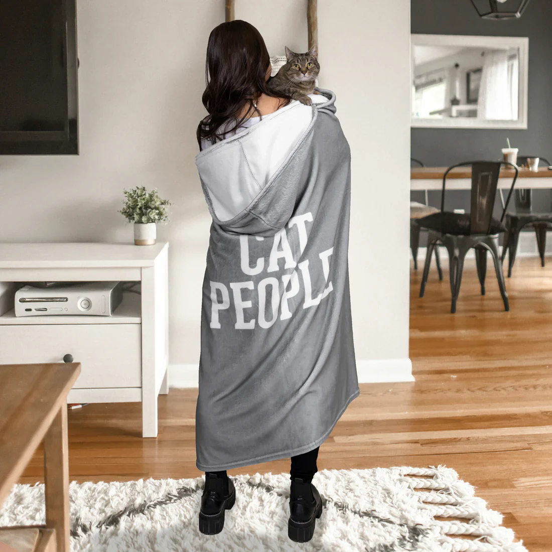 Cat People Hooded Blanket