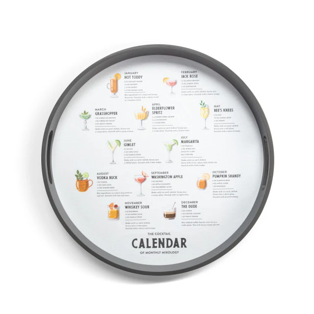 Cocktail Calendar Serve Tray