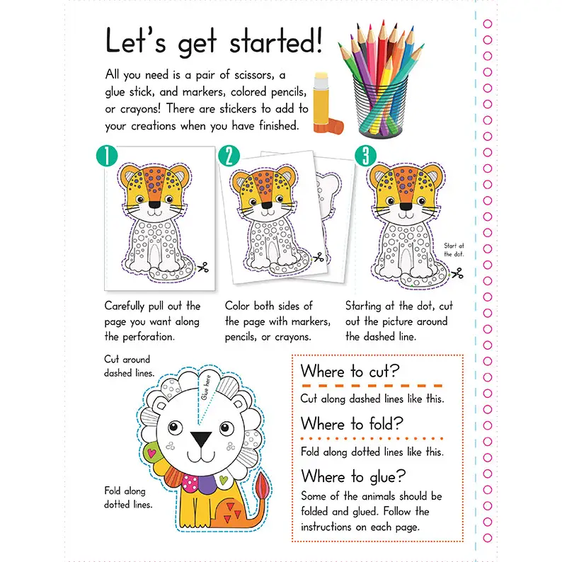 Color, Cut, and Fold: Wild Animals - Image 2