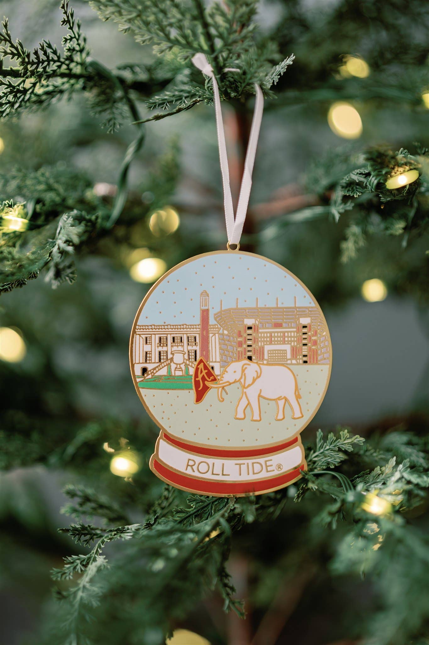 Enamel University of Alabama Snow Globe Ornament, Christmas - Image 3