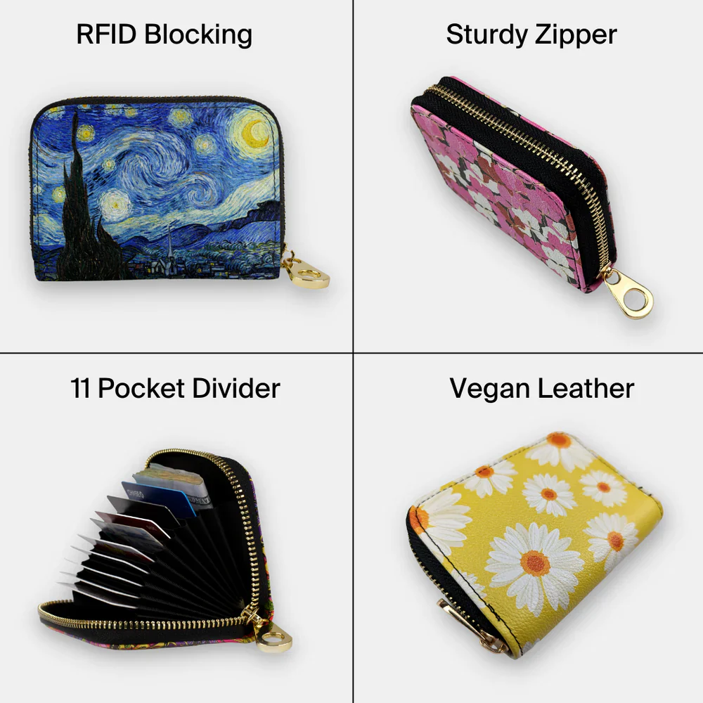 Enameled Wave Zipper Wallet - Image 3