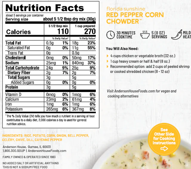 Florida Sunshine Red Pepper Corn Chowder Mix - Image 3