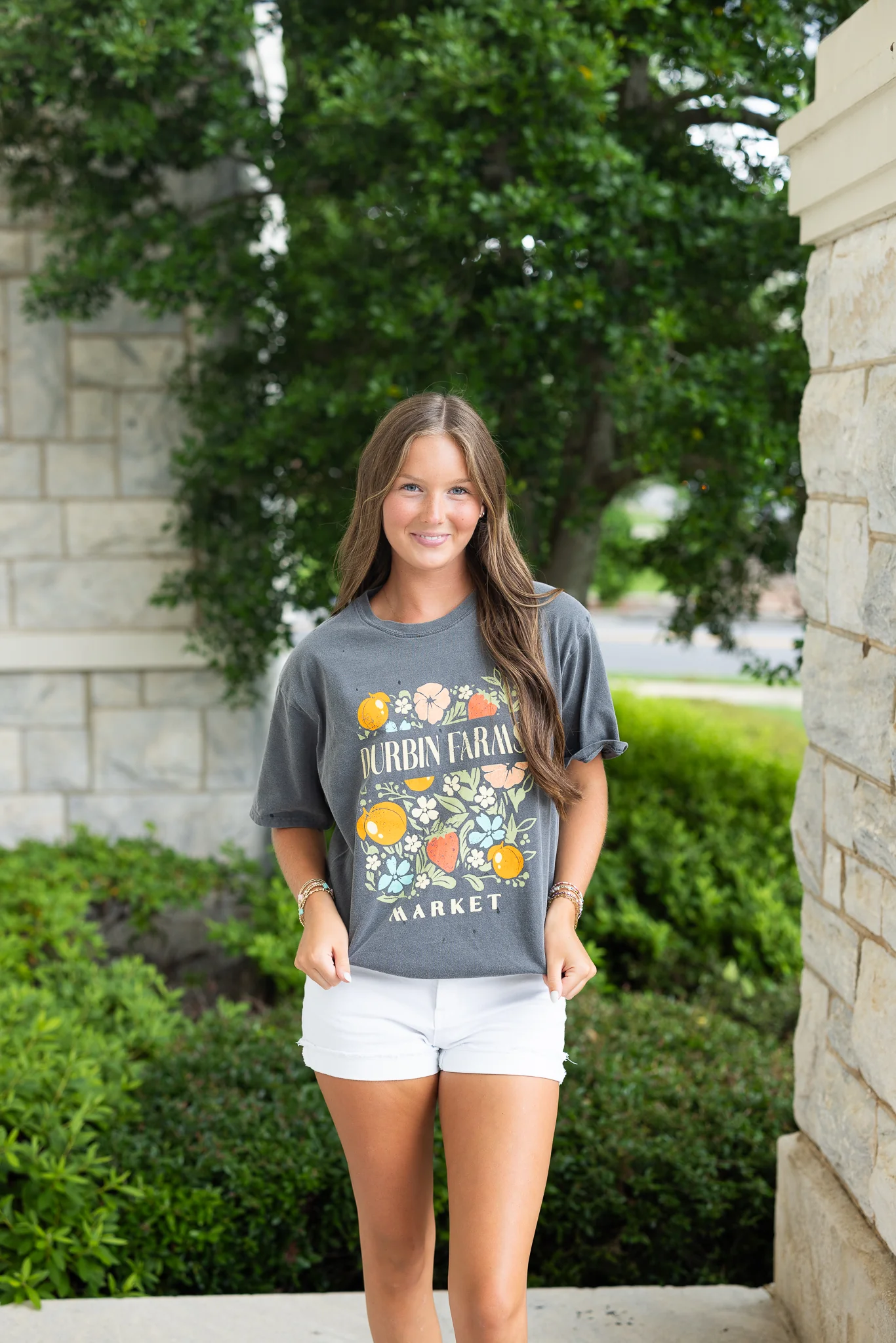 Forage Peach/Flowers Tee - Image 2