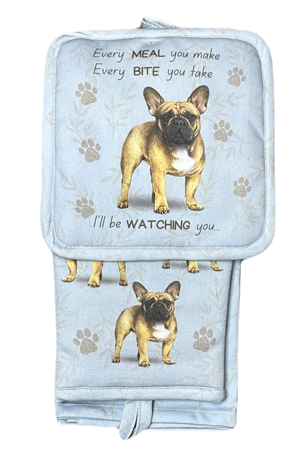 French Bulldog Oven Mitt Set