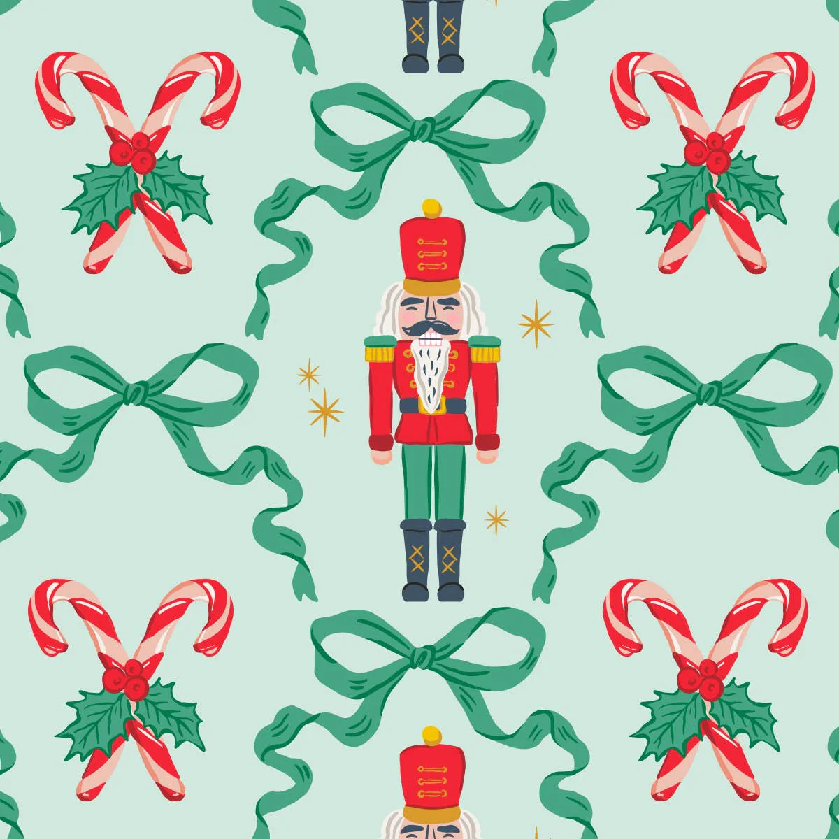 Holiday Cocktail Napkins | Green Bow Nutcracker