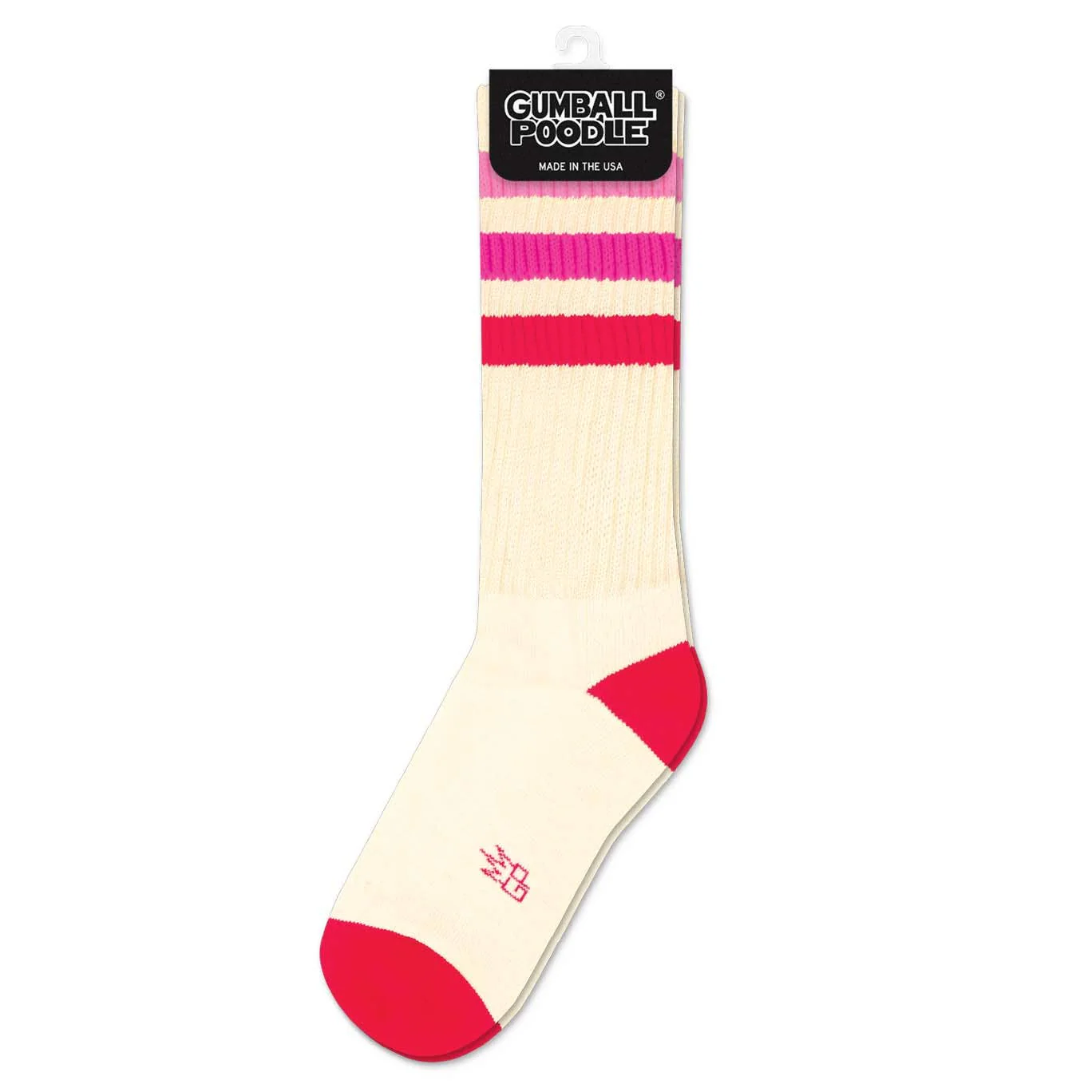 Marcia Retro Gym Crew Socks Pink Stripes - Image 5