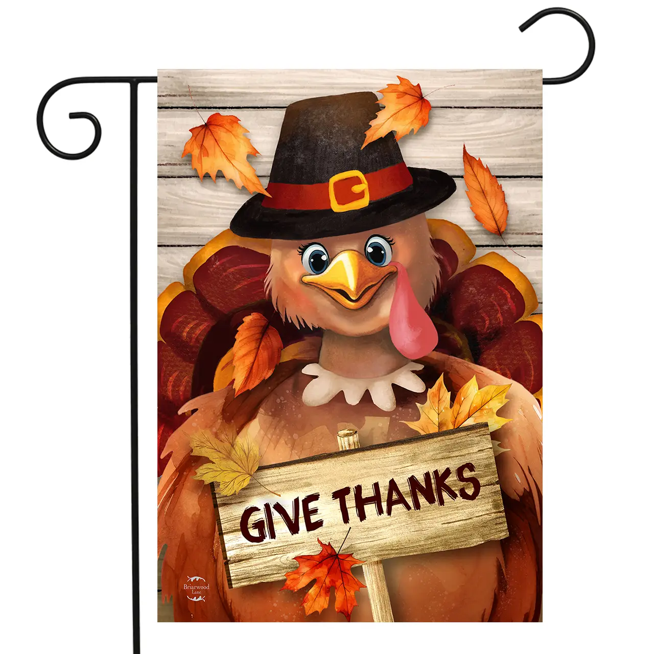 Give Thanks Turkey Garden Flag
