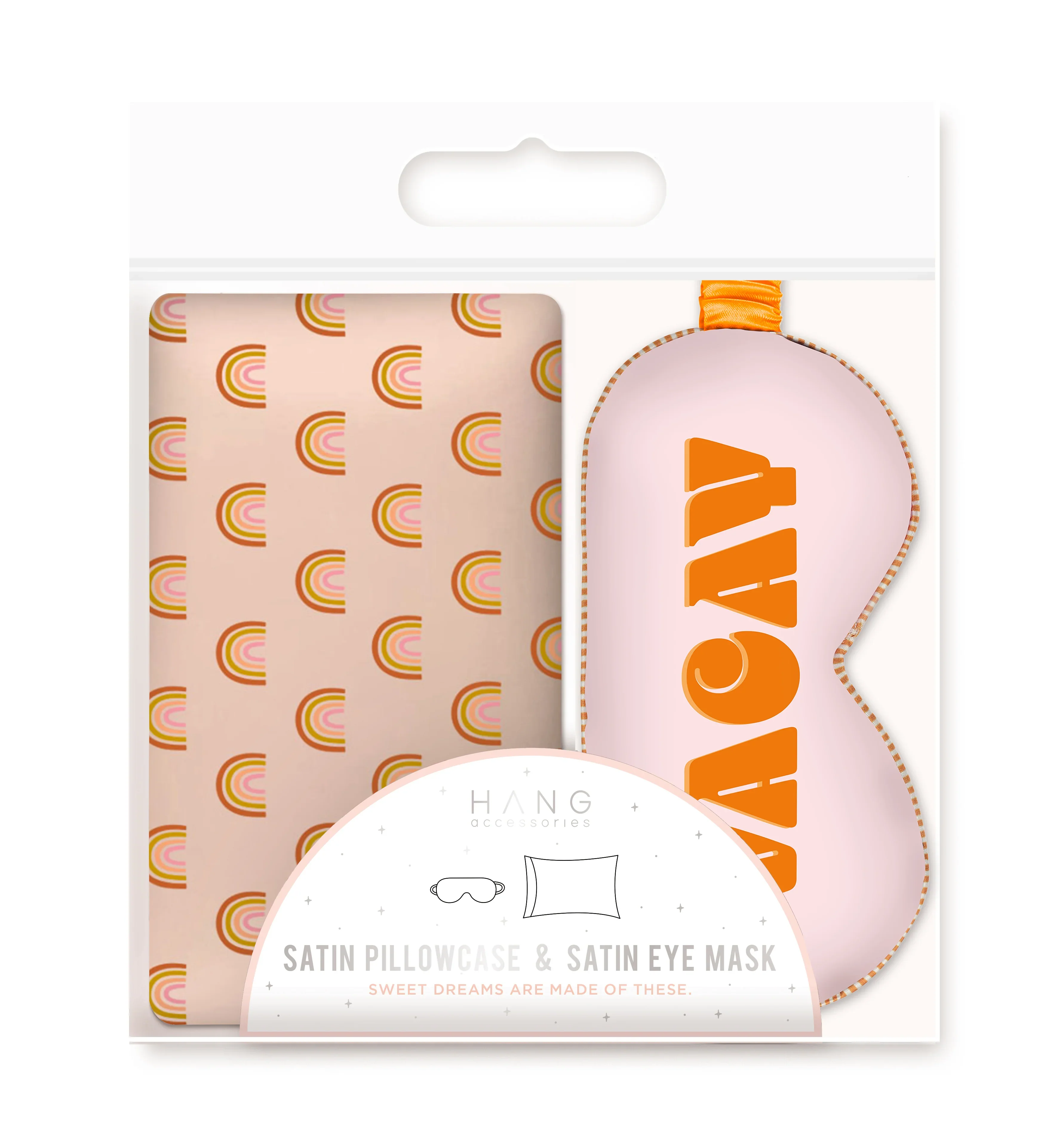 Vacay Eye Mask & Rainbow Pillowcase Satin Set - Image 2